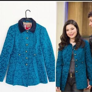 Free Peoole vintage velvet jaquard jacket size 4